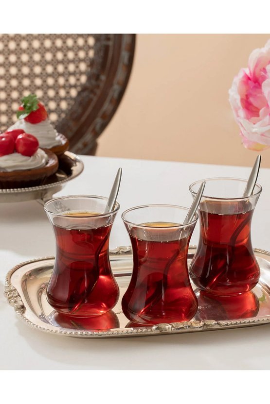 Victorine 6lı Çay Bardağı - 108 ml -Şeffaf Cam