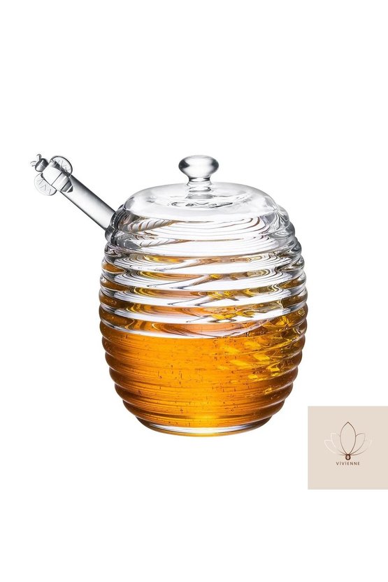 Madame Coco Lorenzo Kaşıklı Cam Bal Kavanozu - 240ml