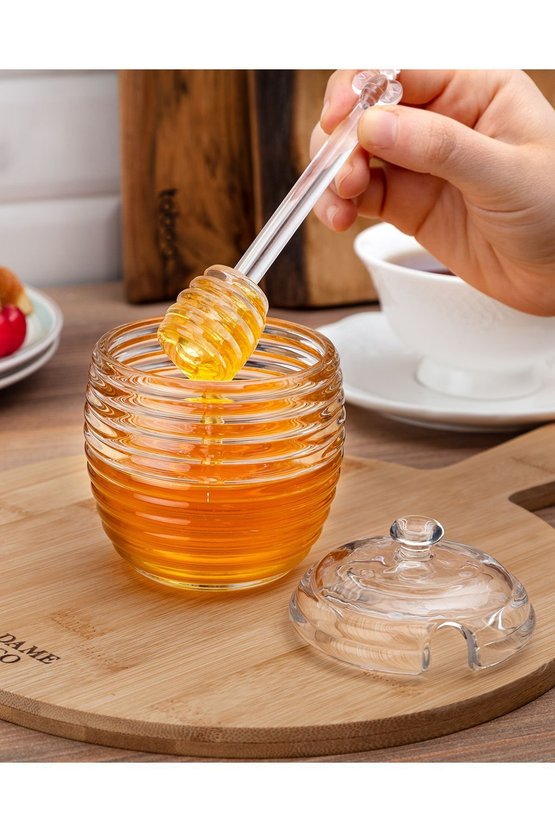 Madame Coco Lorenzo Kaşıklı Cam Bal Kavanozu - 240ml