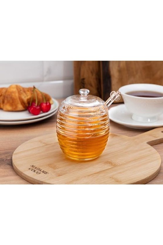 Madame Coco Lorenzo Kaşıklı Cam Bal Kavanozu - 240ml