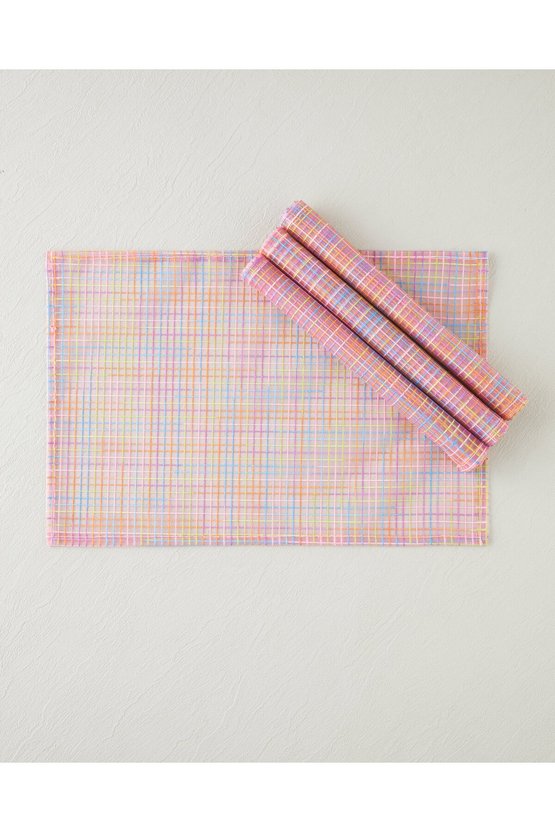 Galaxy Stripes Polyester 4lü Amerikan Servis 30x45 cm Pembe