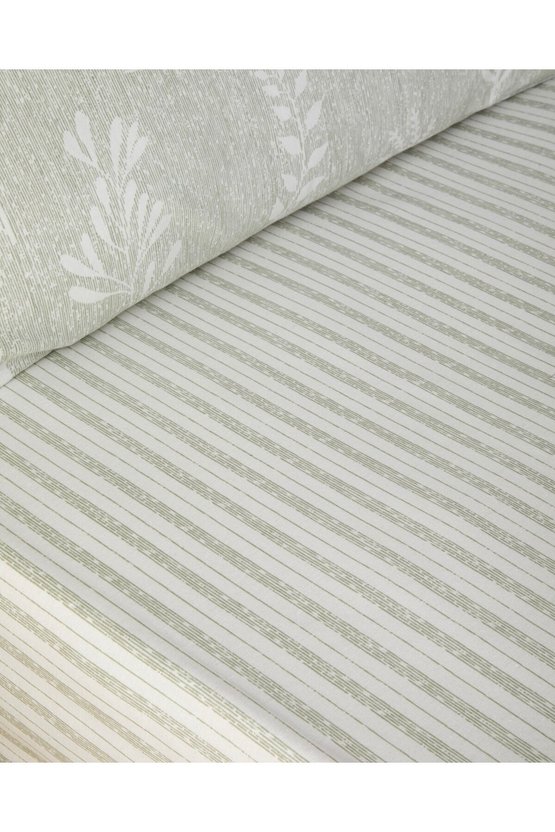 Florine Kolay Ütülenir Tek Kişilik Çarşaflı Nevresim Takımı 160x220 cm Açık Yeşil
