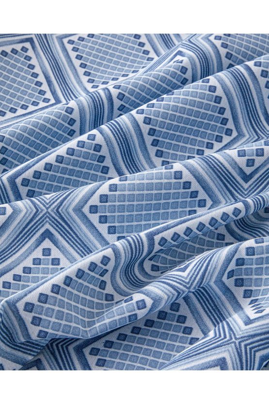 Diamond Twist Kolay Ütülenir Çift Kişilik Çarşaflı Nevresim Takımı 200x220 cm Koyu Mavi