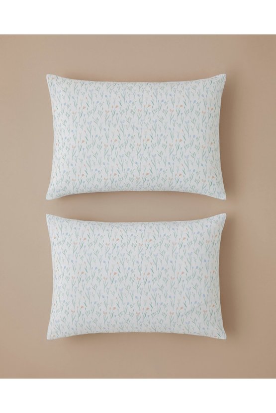 Fresh Sprout Kolay Ütülenir 2li Yastık Kılıfı 50x70 cm Yeşil-Sarı