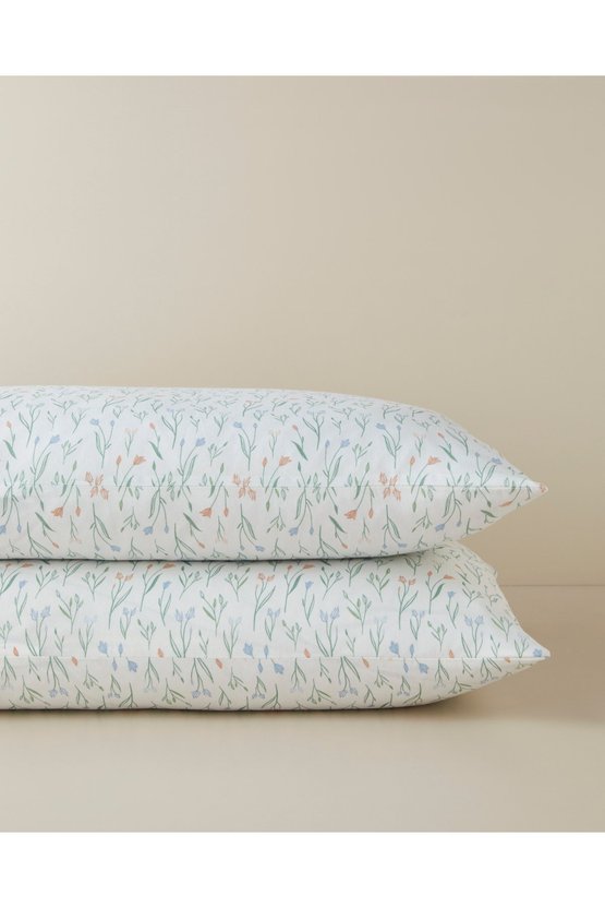 Fresh Sprout Kolay Ütülenir 2li Yastık Kılıfı 50x70 cm Yeşil-Sarı