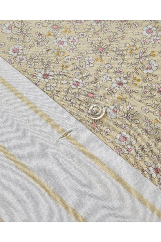 Petty Chic Kolay Ütülenir Çift Kişilik Nevresim Seti 200x220 cm Açık Sarı