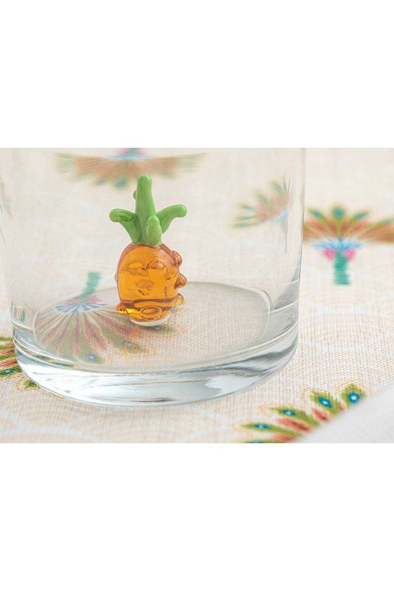 Pinapple Cam Meşrubat Bardağı 350 Ml Turuncu