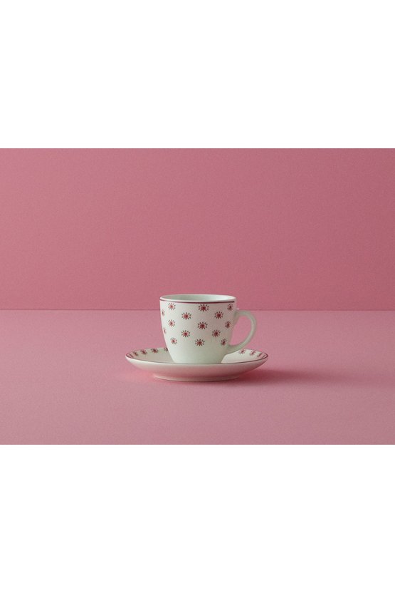 Pink Hope Porselen 4 Parça 2 Kişilik Kahve Fincan Takımı 80 Ml Pembe
