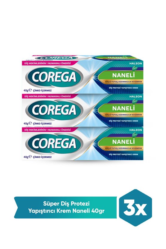 Süper Protez Yapıştırıcı Krem Naneli 40gr x 3 Adet