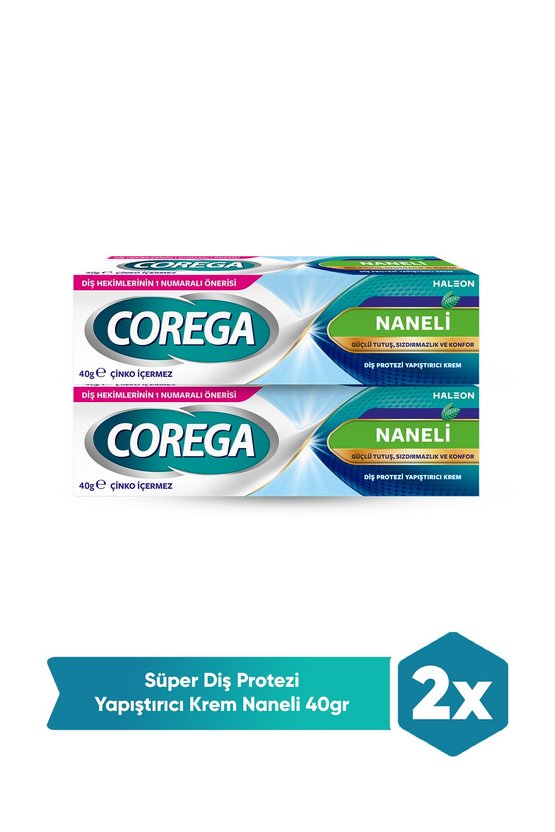 Süper 3 Yönlü Tutuş Diş Protez Yapıştırıcı Krem Naneli 40 Gr - 2 Adet