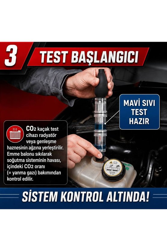 CO₂ Conta Kaçak Tespit Seti Silindir Kapak Motor Yanma Gazı Kontrolü