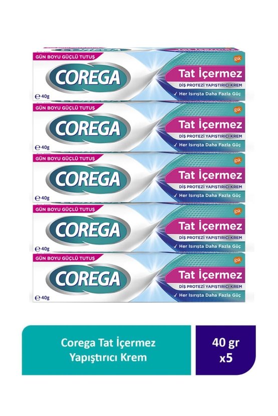 Süper Diş Protezi Yapıştırıcı Tat İçermez Krem 40 Gr 5li