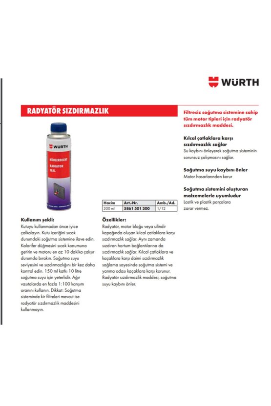 Radyatör Sızıntı Önleyici Tıkayıcı 300 Ml  3lü Paket