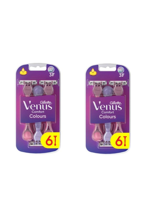 Venus 3 Renkli Kullan At Tıraş Bıçağı 6 Adet (4+2) x 2 Paket