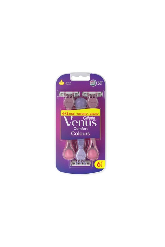 Venus 3 Renkli Kullan At Tıraş Bıçağı 6 Adet (4+2) x 2 Paket