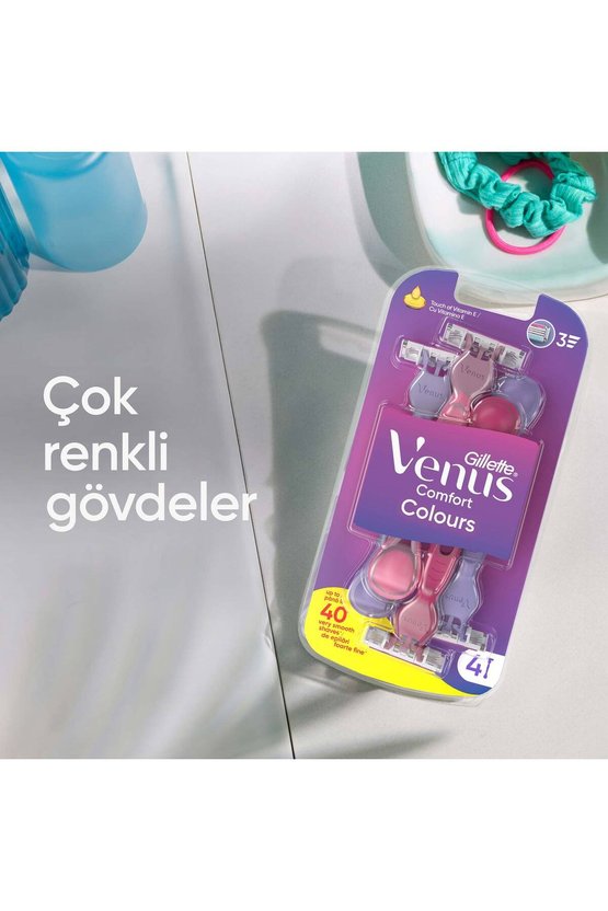 Venus 3 Renkli Kullan At Tıraş Bıçağı 6 Adet (4+2)