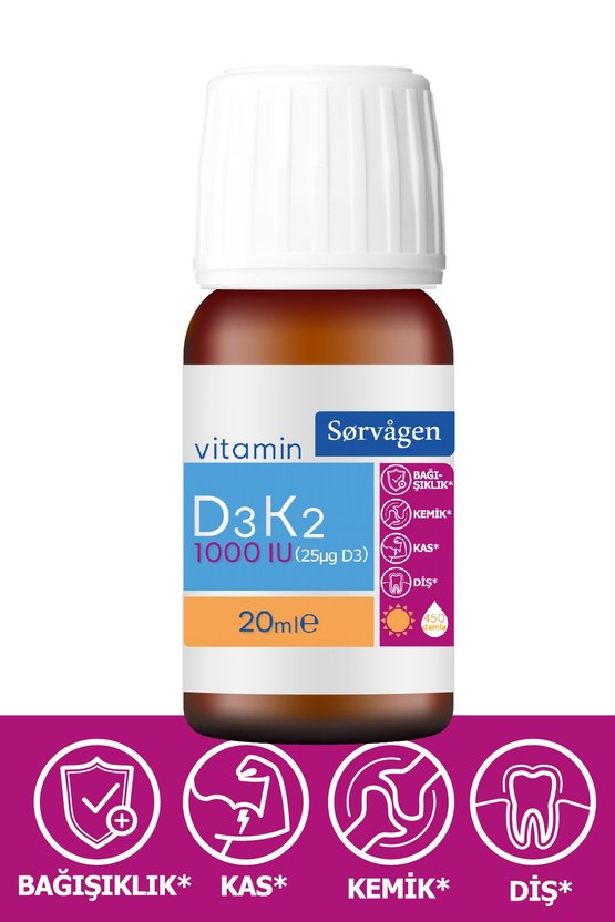 Vitamin D3k2 Damla 20 Ml (1000 Iu)