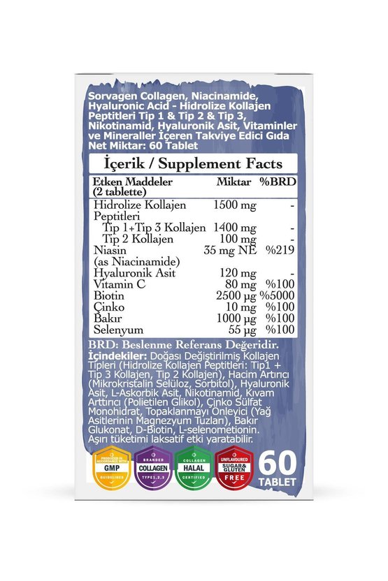 Niacinamide Collagen  Kolajen Hyaluronic Acid Tablet