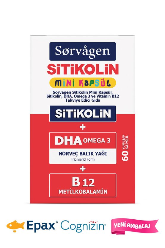 MİNİ KAPSÜL SİTİKOLİN, DHA OMEGA 3 VE B12 - 60 kapsül