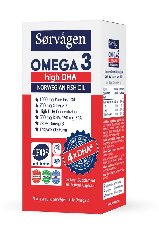 Omega 3 Yüksek DHA Balık Yağı 50 Yumuşak Kapsül