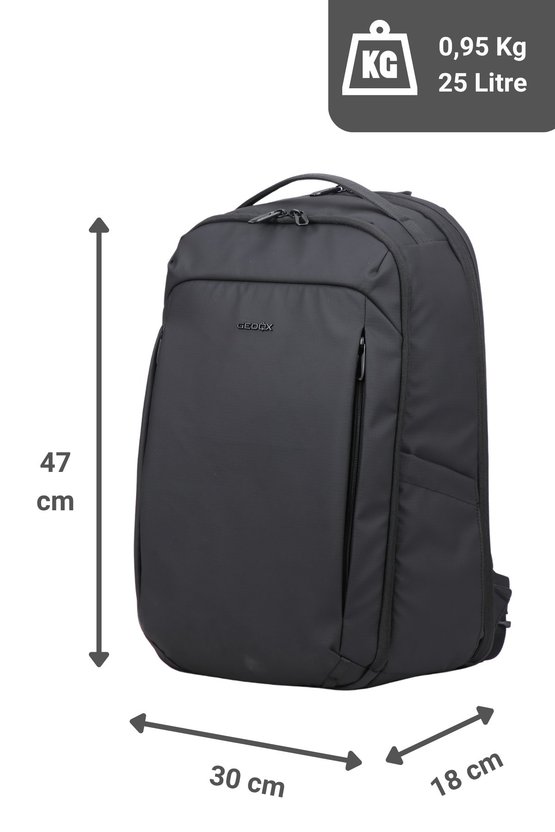 Siyah Su Geçirmez 25 Litre Geniş Hacimli Seyahat ve Laptop Sırt Çantası Valiz Tipi Gezi ve İş