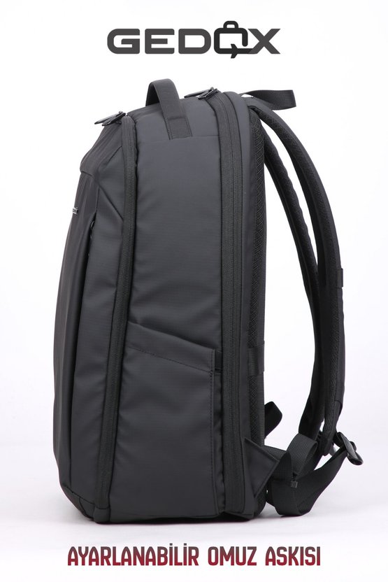 Siyah Su Geçirmez 25 Litre Geniş Hacimli Seyahat ve Laptop Sırt Çantası Valiz Tipi Gezi ve İş