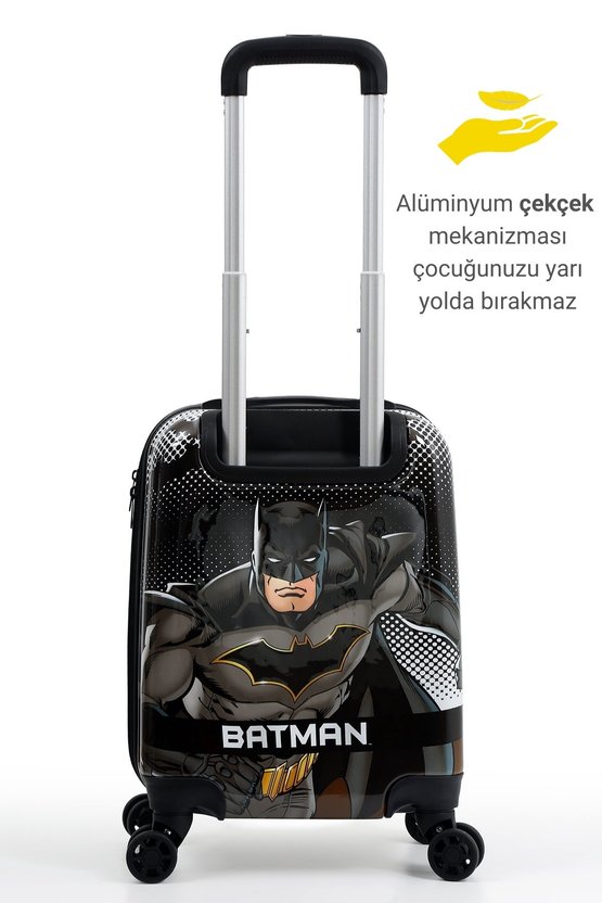 Kids Batman Lisanslı Siyah Çocuk Valizi | Darbeye Dayanıklı