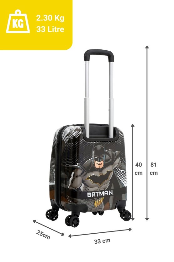Kids Batman Lisanslı Siyah Çocuk Valizi | Darbeye Dayanıklı