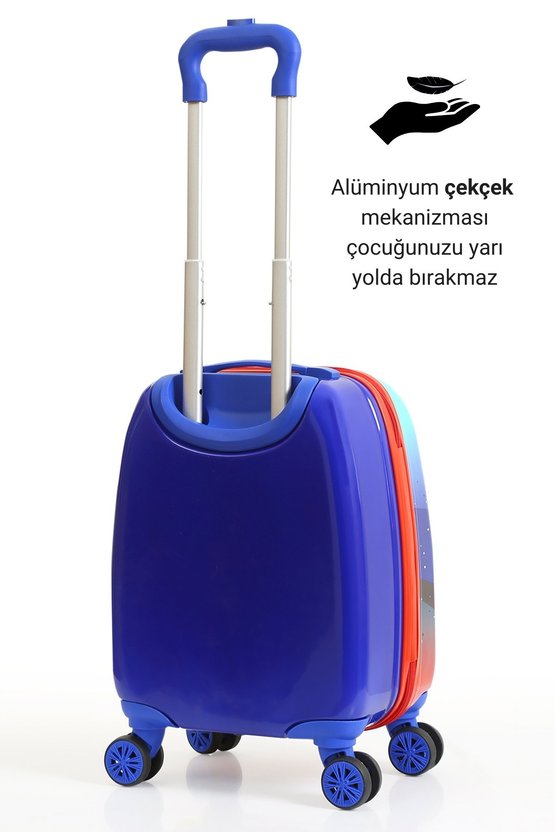 Kids Mavi Kırmızı Astronot Desenli Erkek Çocuk Valizi 151
