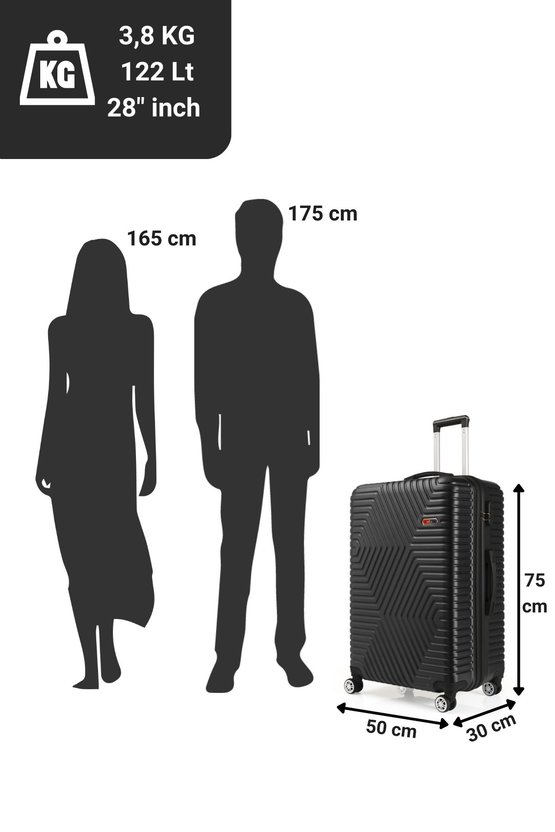 Abs Siyah Büyük Boy Valiz 600.01-B