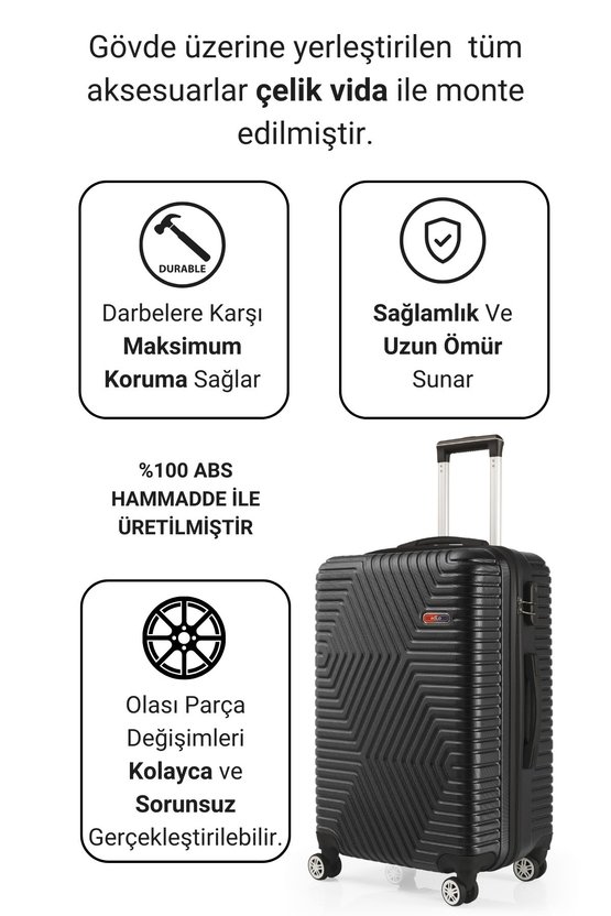 Abs Siyah Orta Boy Valiz 600.01-O