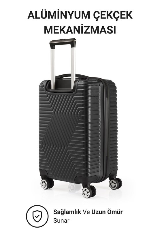 Abs Kabin Ve Büyük Boy Siyah 2li Valiz Seti 600.01-Set-BK