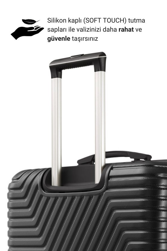 Abs Kabin Ve Büyük Boy Siyah 2li Valiz Seti 600.01-Set-BK