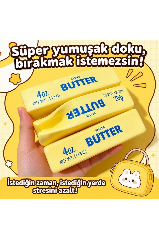 BUTTER SQUISHY - Anti Stres Pofuduk Yumuşak Tereyağ (Kapalı Poşetli)