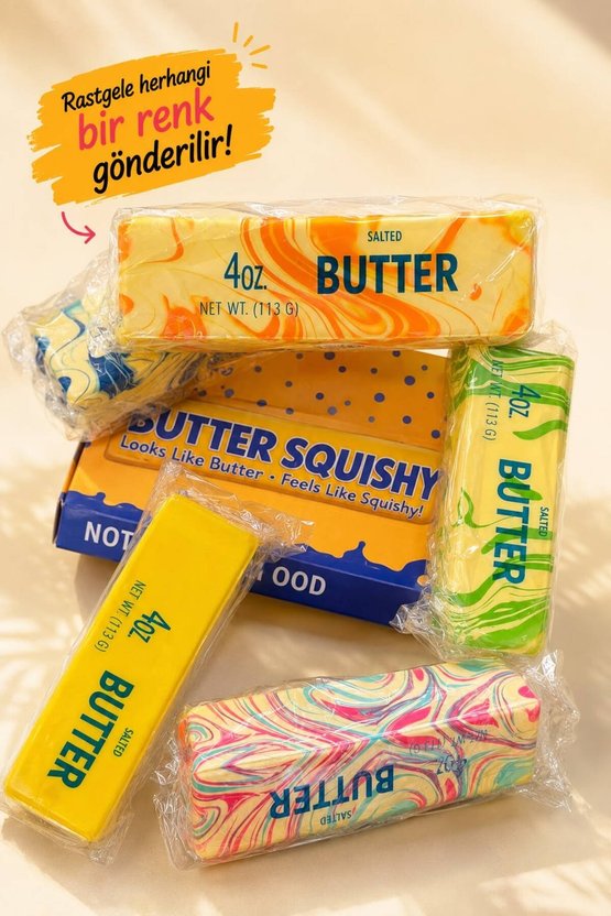 Butter Squishy Stres Oyuncağı Süper Yumuşak Slow Rising Sıkılabilir Antistres Oyuncak renkler RASGELE GÖNDERİLİR 1 ADET 