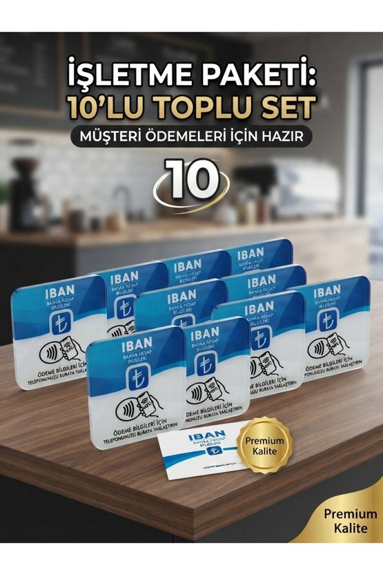 10 adet Ödeme ve İban Bilgi NFC Kartı
