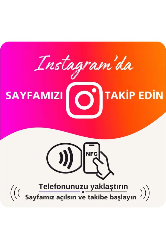 NFC İnstagram Takip Kartı 5 Li Set