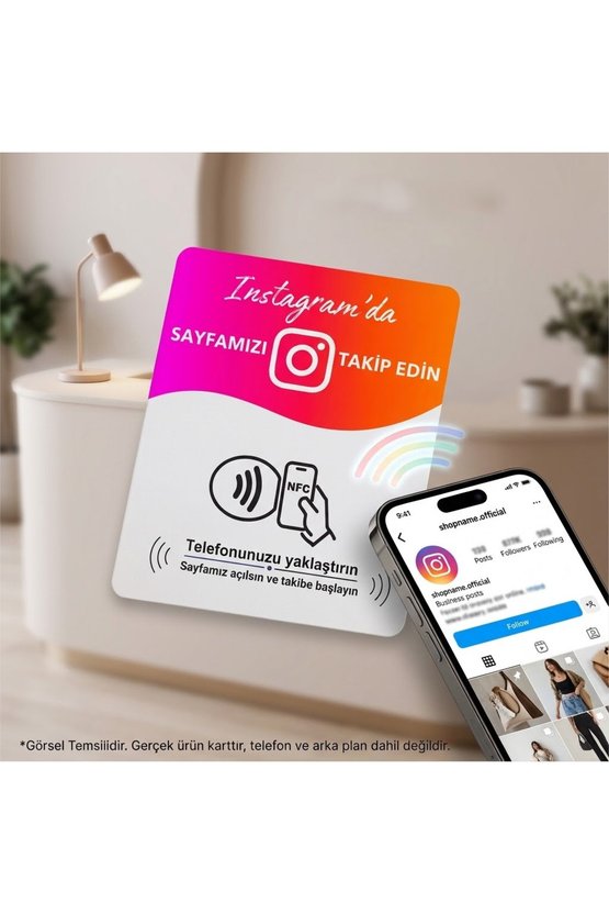 NFC İnstagram Takip Kartı 5 Li Set