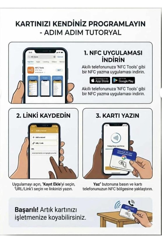 İnstagram NFC Yorum Kartı 5 Yıldız Yorum Toplar