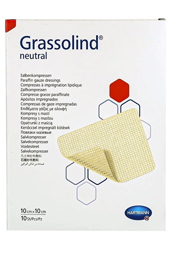 Grassolind Vazelinli Yara Temas Tabakası 10x10cm, Steril, 10lu Kutu