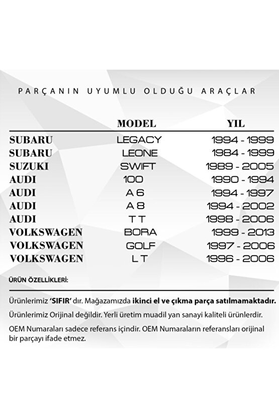 Vw, Fiat, Opel, Audi, Subaru Için Su Fıskiyesi Geri Dönüş Valfi