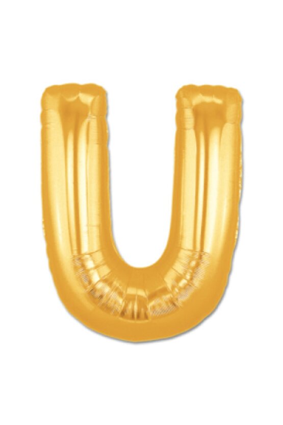 Gold Folyo Balon U Harfi 40 Inç 100 Cm