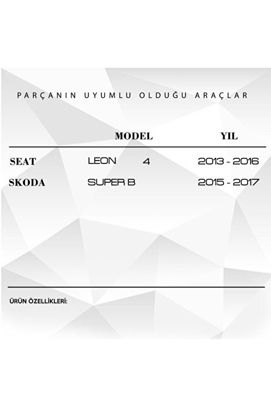 Seat Leon , Skoda Superb Için Arka Silecek Kol Kapağı