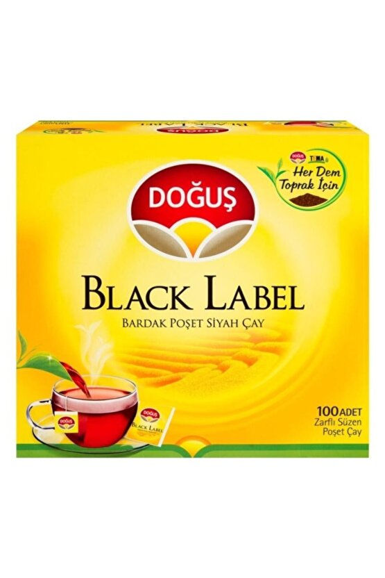 Black Label Bardak Poşet Siyah Çay 100lü Paket