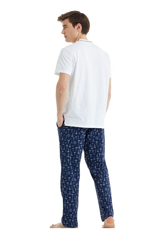 Erkek Pijama Takımı 30831 - Beyaz