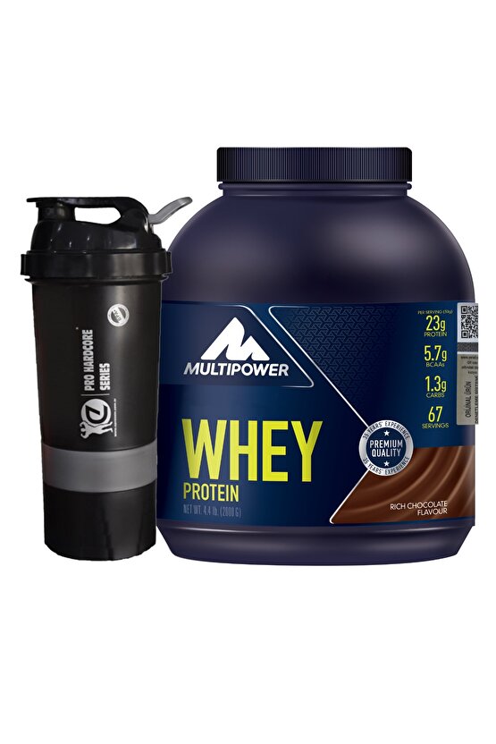 %100 Pure Whey Protein 2000 gr Çikolata + Shaker