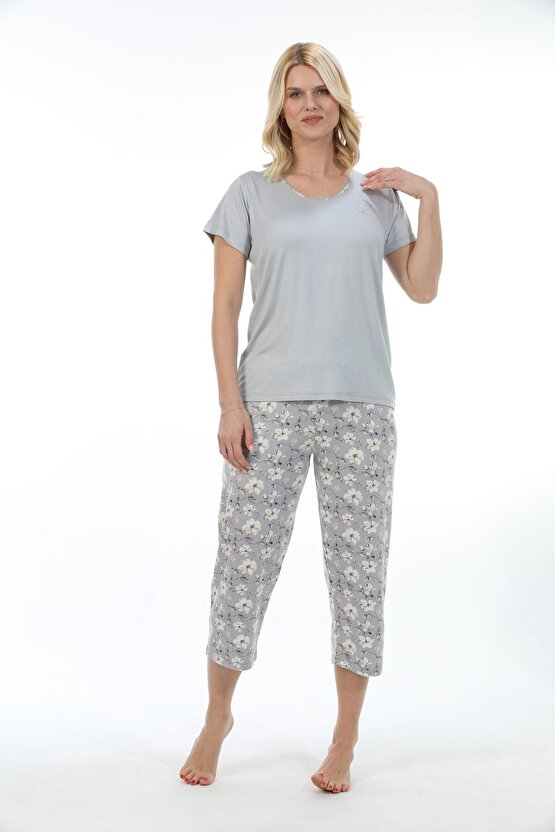 Bambu Kadın Kapri Takım Pijama 71026