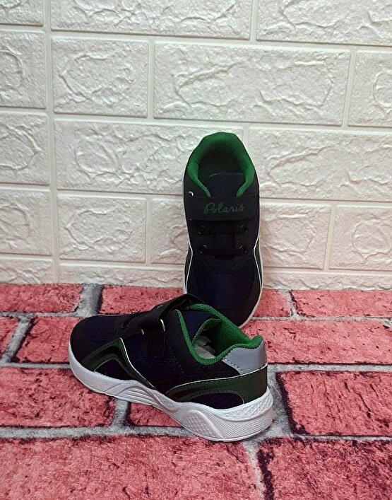 Polaris 515135 Lacivert-Yeşil Kaymaz Taban Erkek Çocuk Spor Ayakkabı