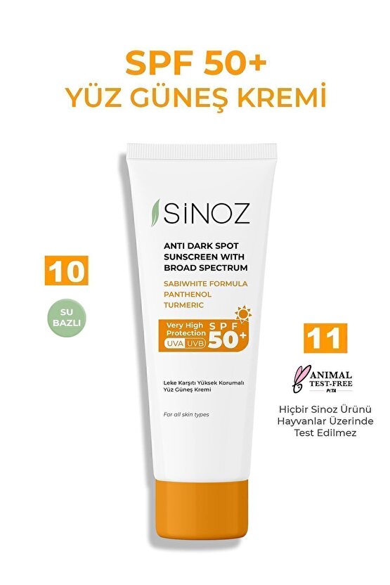 Spf 50 Leke Karşıtı Yüksek Koruyucu Yüz Güneş Kremi 50 ml Normal Ve Kuru Ciltler Için