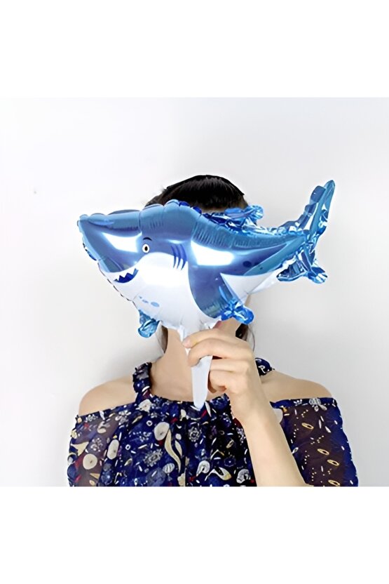 Okyanus Hayvanları 6 Yaş Doğum Günü Balon Set Deniz Canlıları Köpek Balığı Ahtapot Kırmızı Balık Set